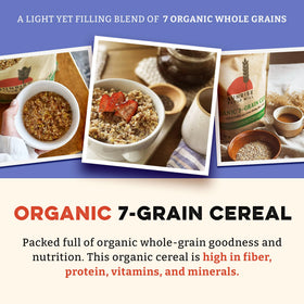 Sunrise Flour Mill seven-grain hot cereal mix grains close-up of wholesome ingredients.