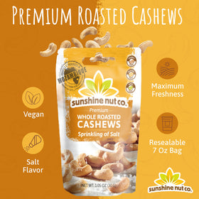 Cashew close-up shows crispy texture and nutty flavor for any snack moment.