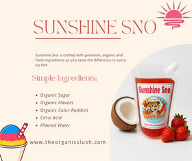 Sunshine Sno Tiger's Blood syrup in lemonade for natural color