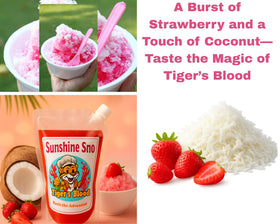 Sunshine Sno Tiger's Blood syrup in a smoothie for fruity flair