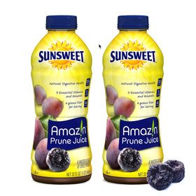 Sunsweet Amazin Prune Juice unsweetened front can view with fiber-rich natural flavor