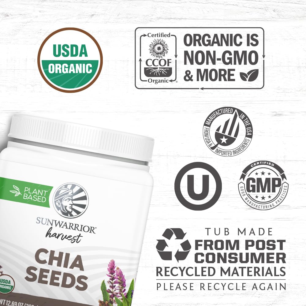 Sunwarrior Chia Seeds egg-substitute ideas for vegan baking and emulsions.