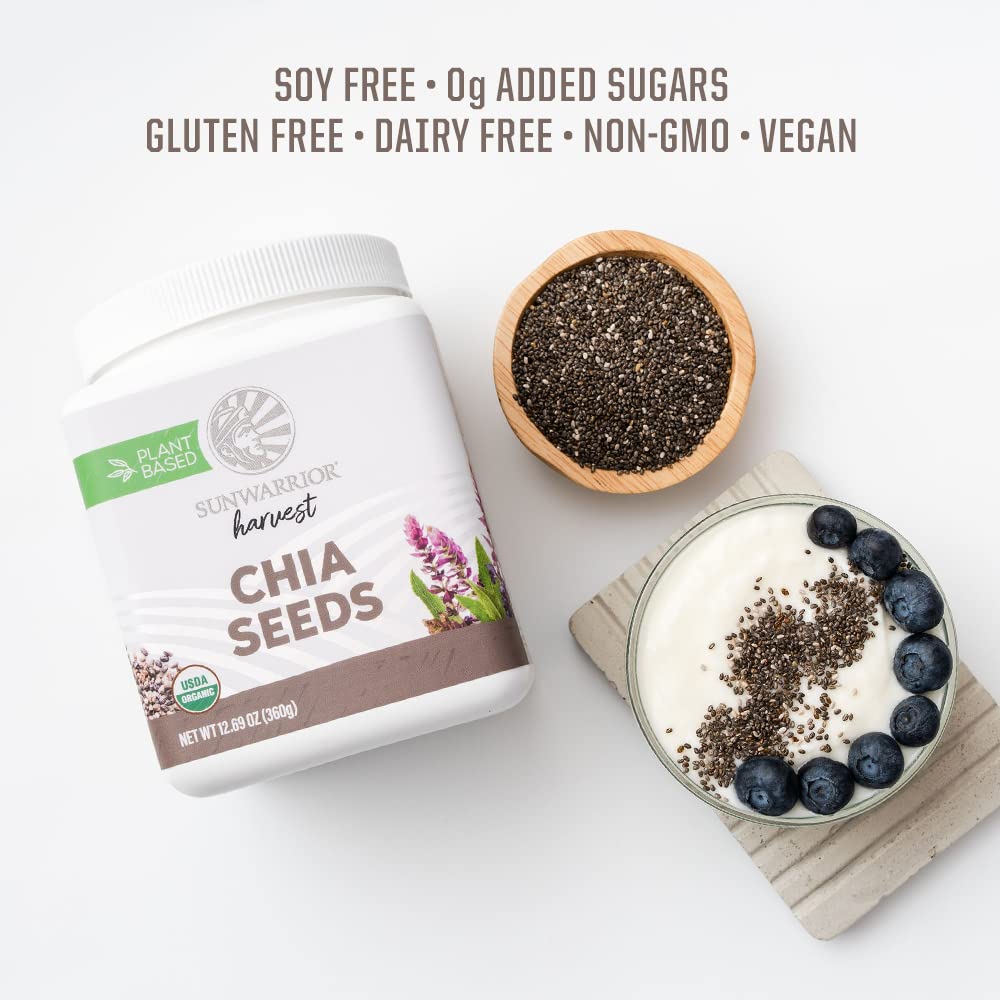 Sunwarrior Chia Seeds raw-gluten-free plant-based nutrition for any diet.