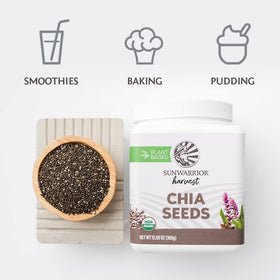 Sunwarrior Chia Seeds add texture and nutrition to smoothies and puddings.