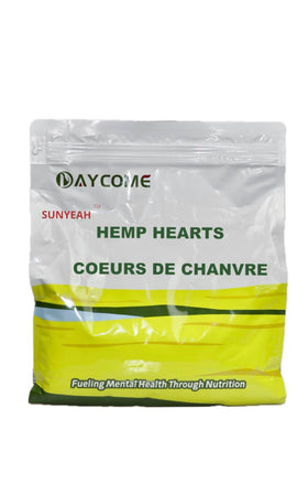 SUNYEAH Canadian Hemp Hearts 2kg bag on counter, versatile topping for meals
