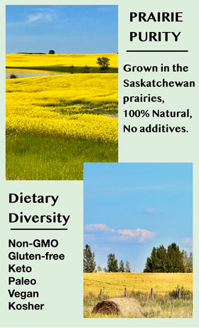 SUNYEAH hemp hearts label highlighting non-GMO status