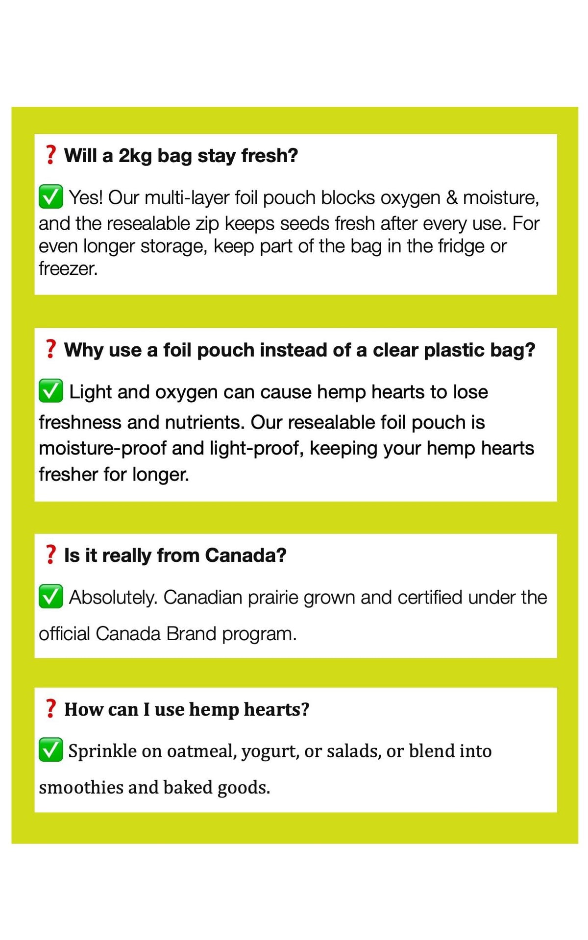 SUNYEAH hemp hearts on salad bowl, nutty flavor topping for greens