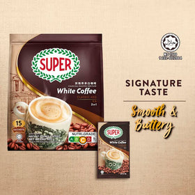 Super Charcoal Roasted White Coffee Classic beans show rich aroma for mornings.