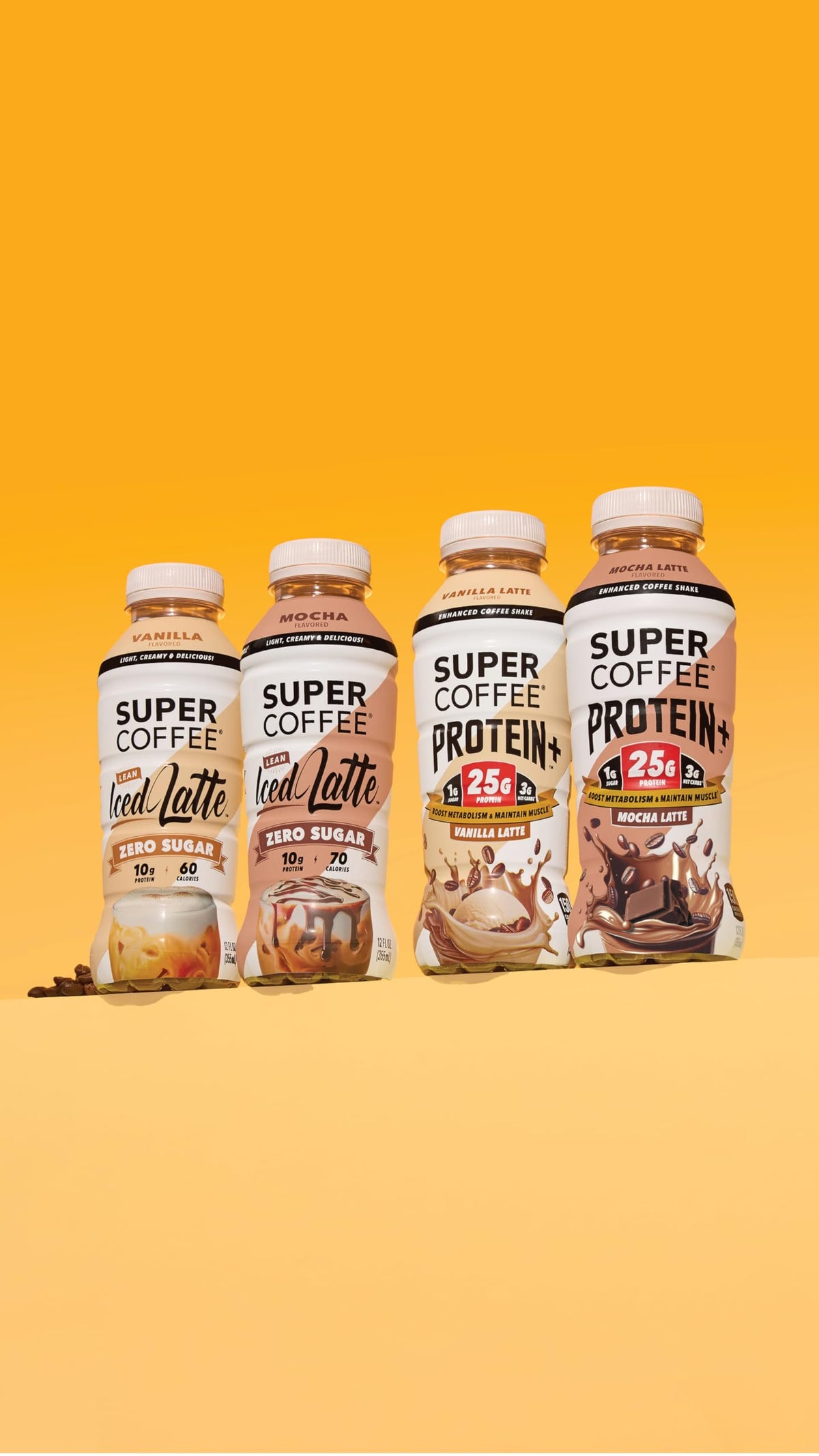 SUPER COFFEE+ Mocha cart-ready display inviting quick purchase
