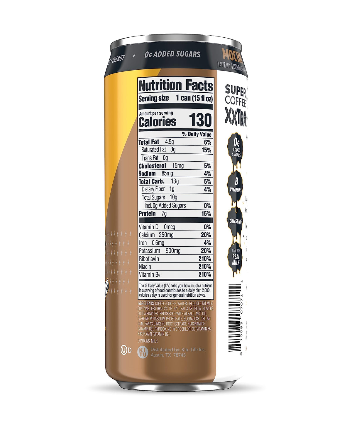 On-the-go can of SUPER COFFEE XXTRA tucked into a bag.