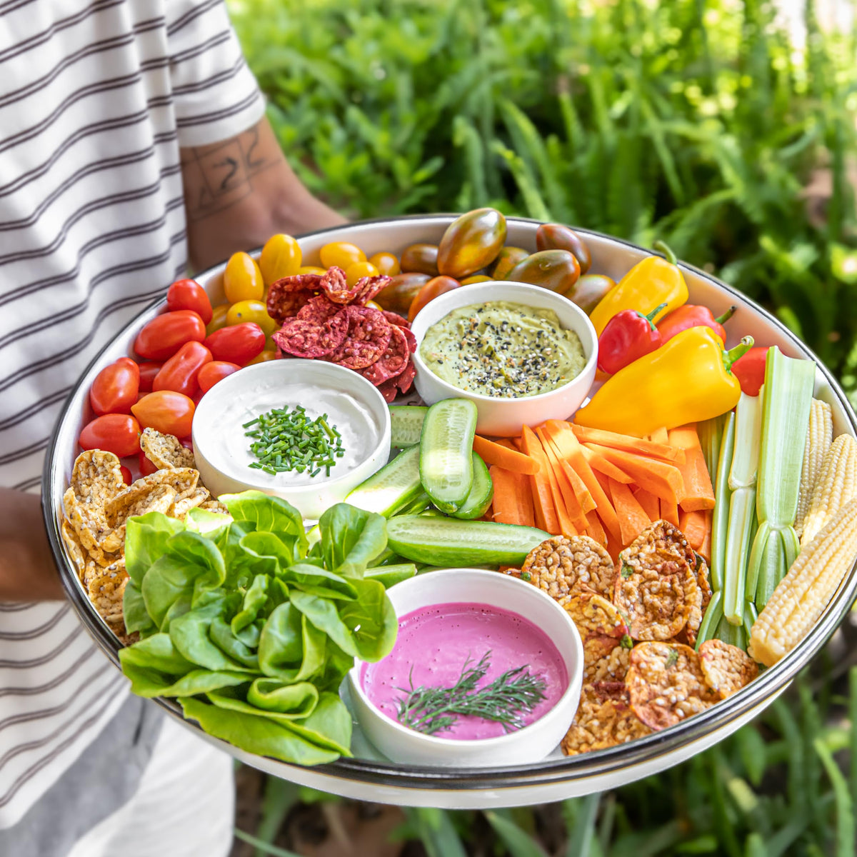 Super Natural Snack pressed veggie crisps on-the-go; portable protein snack.
