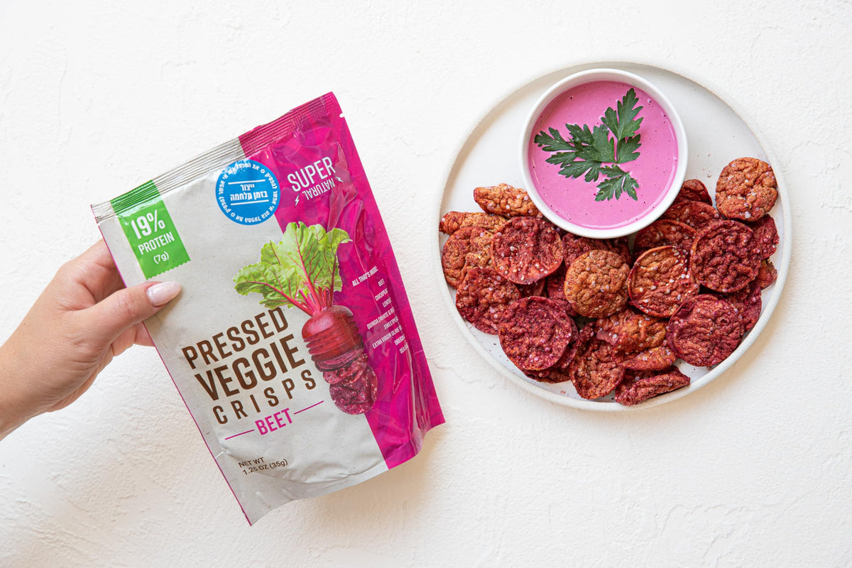 Super Natural Snack variety pack image; four flavors offer diverse plant-based snacking.