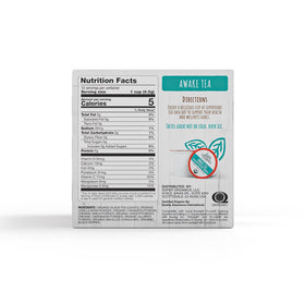 Brewed cup of Super Organics Awake Black Tea Pod with aromatic steam.