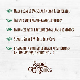 Morning routine with Super Organics Awake tea pod delivering a flavorful pick-me-up.
