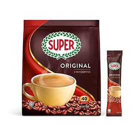 Super Original 3 in 1 coffee pack front view, compact for daily use.