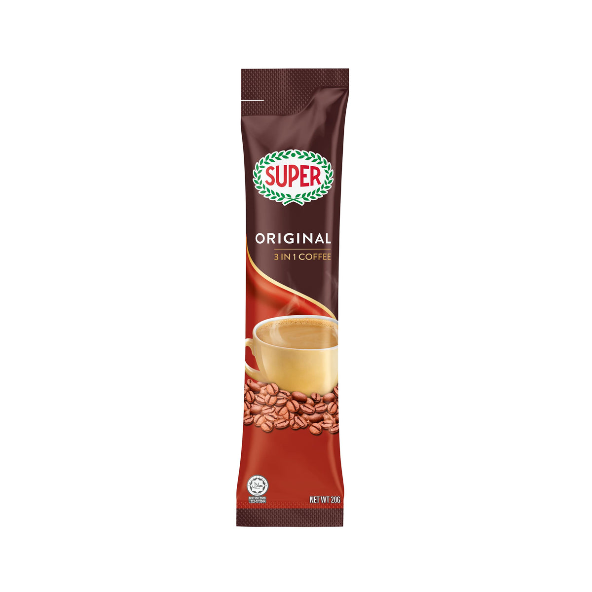 Super Original 3 in 1 coffee sticks-40 highlights convenient single-serve format.