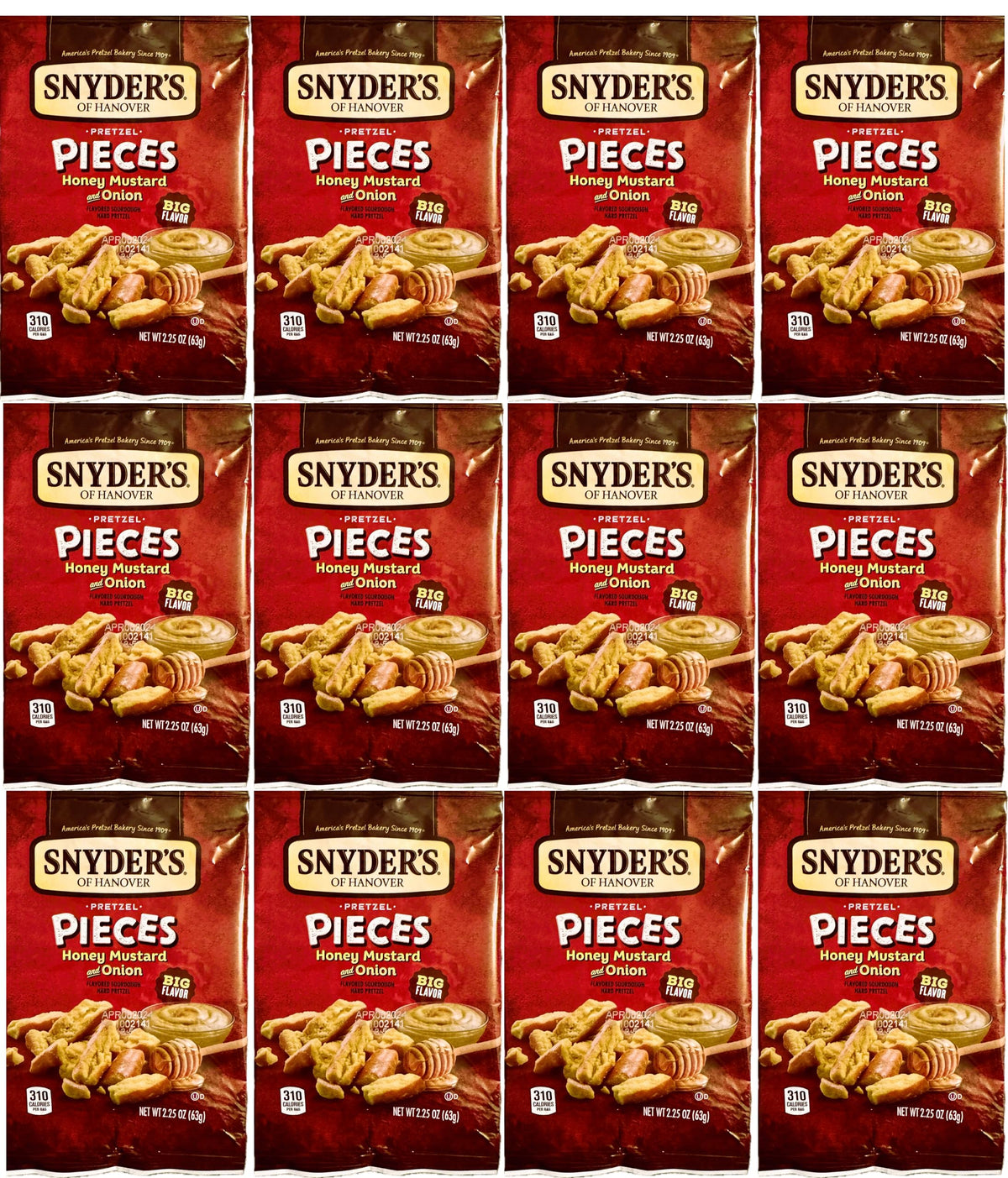 SUPERDEALS Snyder's honey mustard onion pretzel pieces in a 12-pack for gatherings
