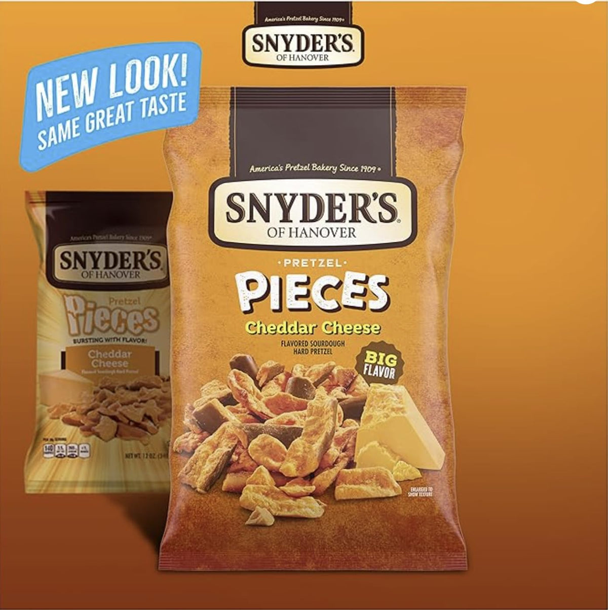 SUPERDEALS Snyder's Pretzel Pieces honey mustard and onion close-up with tangy sweetness