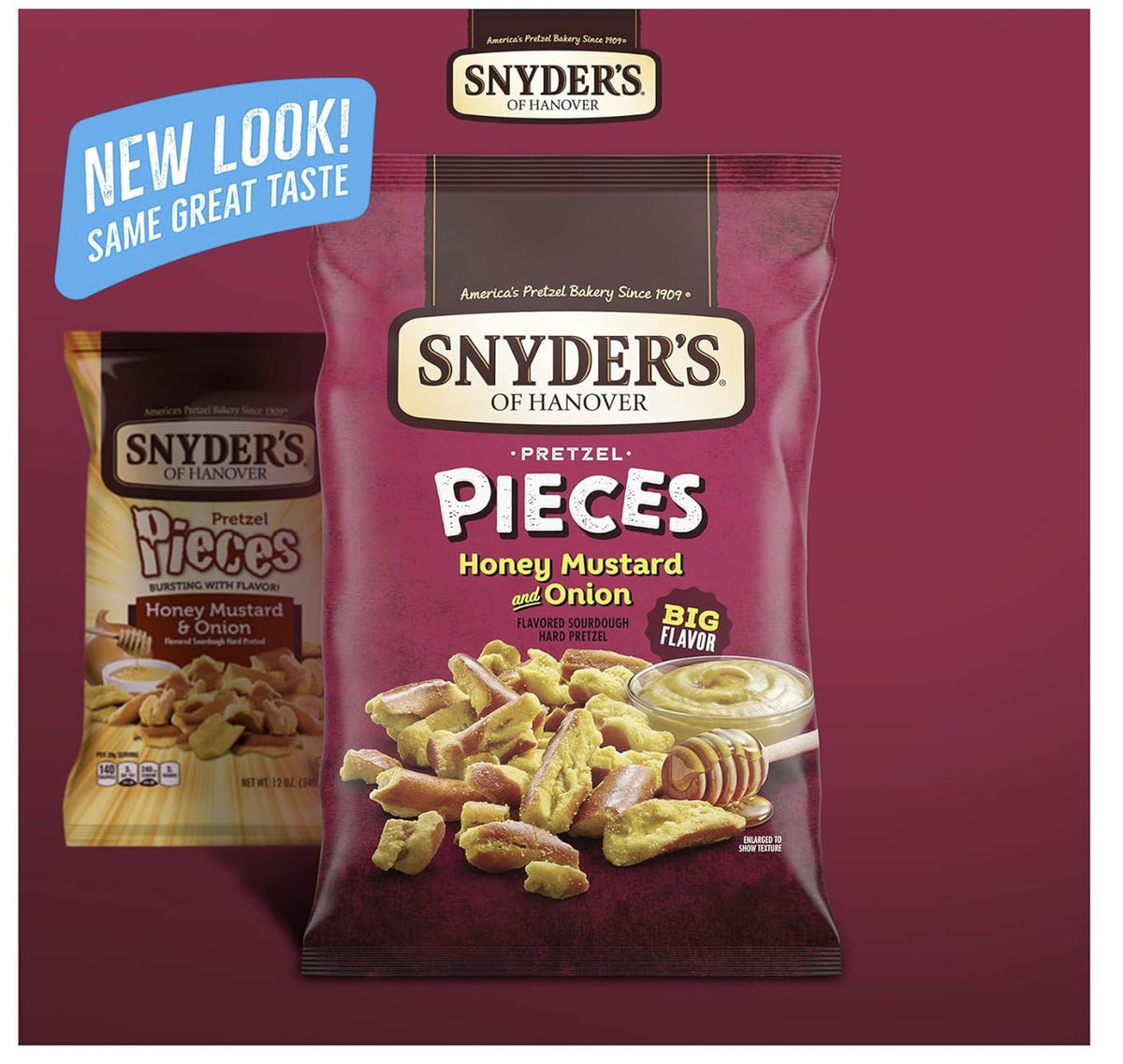 SUPERDEALS Snyder's Pretzel Pieces jalapeño close-up with spicy, bold crunch