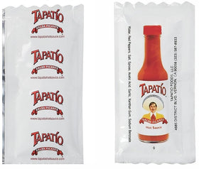 SUPERDEALS Tapatio travel-size 7g packet close-up for on-the-go flavor.