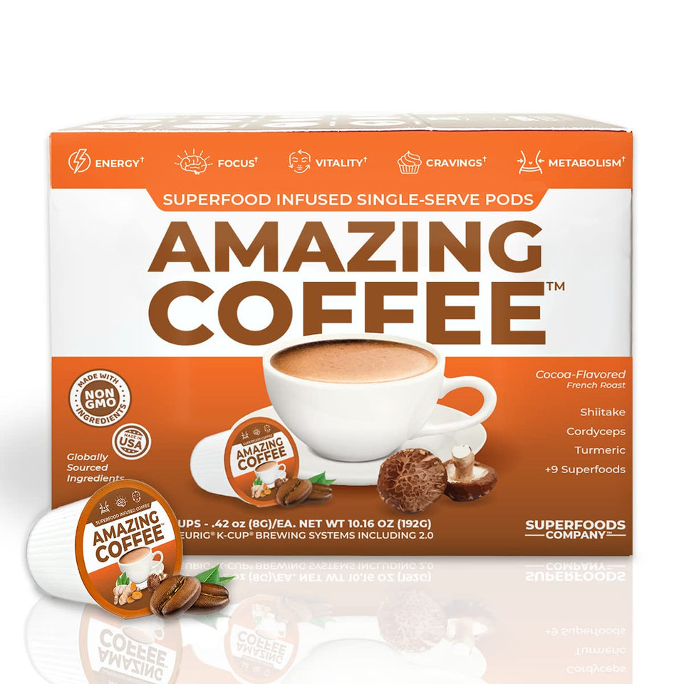 Amazing Coffee pour shows a rich French roast for steady focus