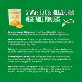 Compact tin keeps freeze-dried corn powder fresh and ready.