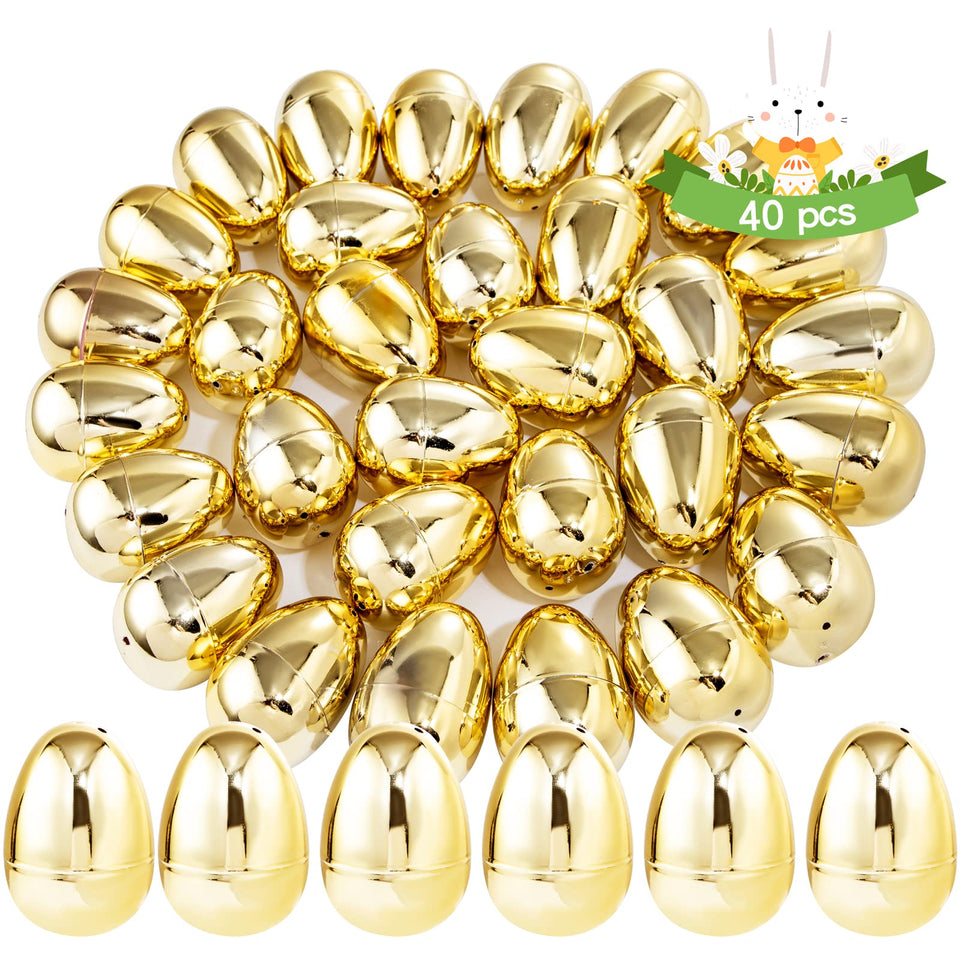 Supernal Golden Easter Egg 3-1-inch front view, ideal for egg hunts.