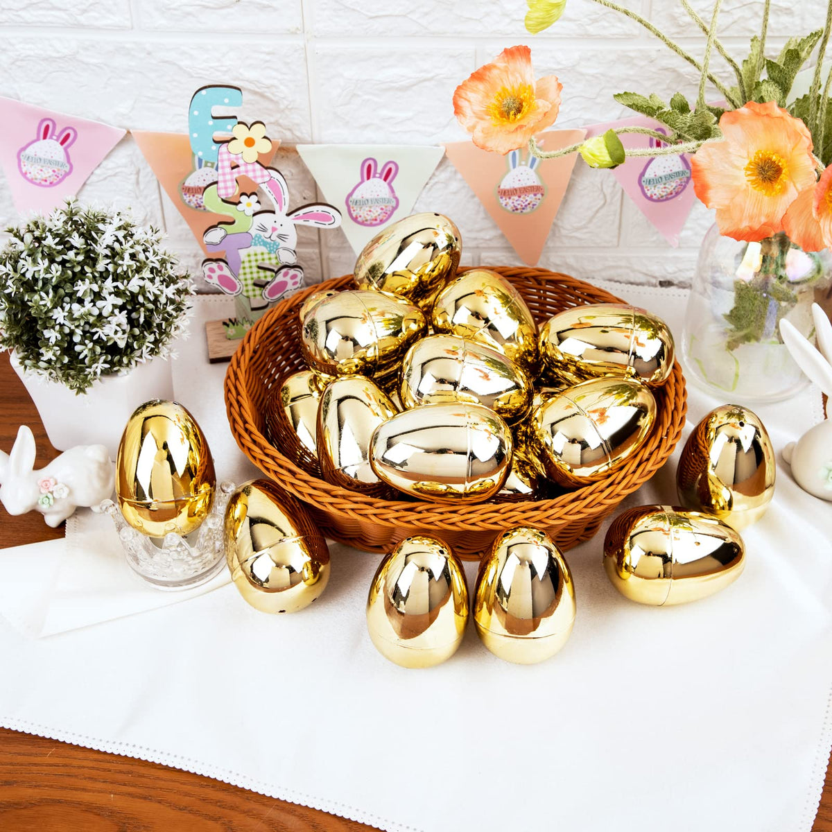 Supernal Golden Easter Egg close-up reveals BPA-free plastic.