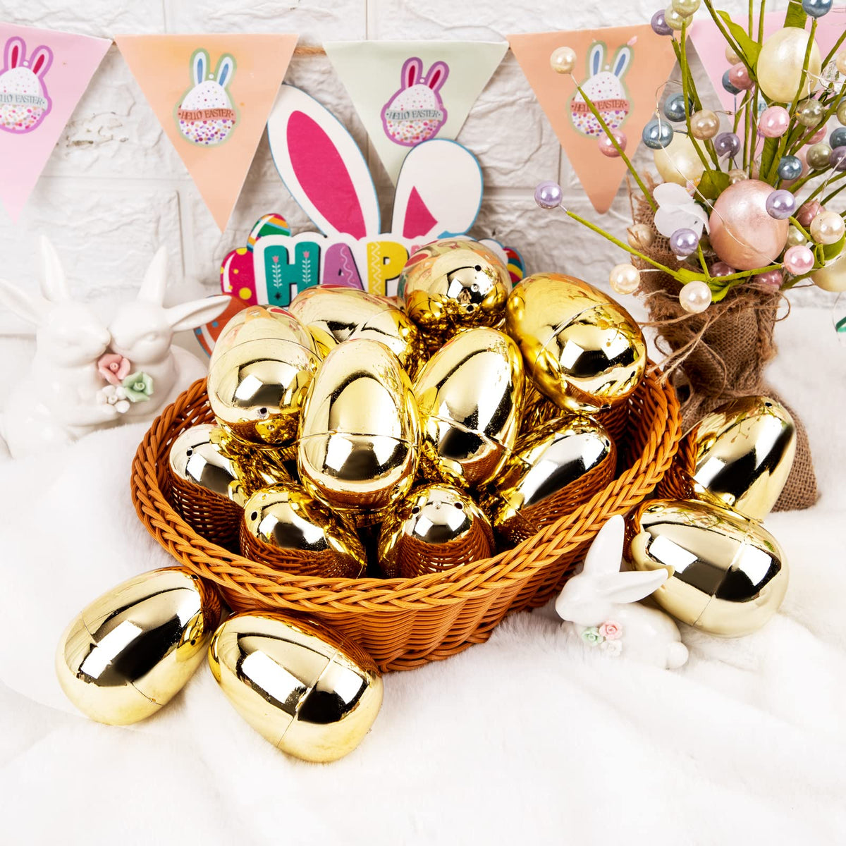 Supernal fillable Easter egg showing candy and notes inside.