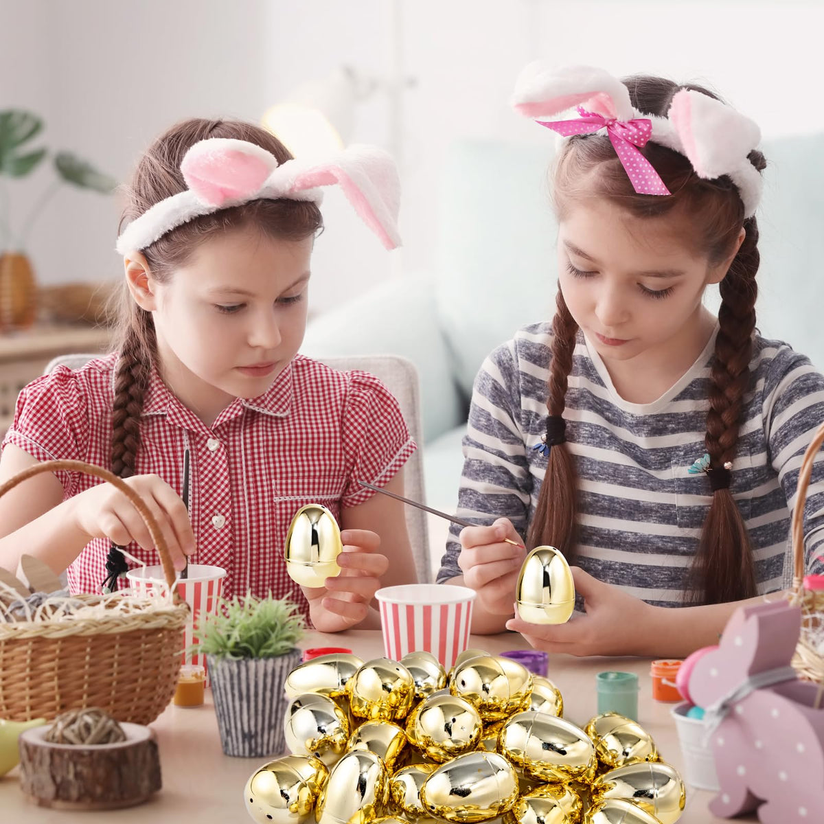 Supernal Golden Easter Egg hunt setup for festive play.