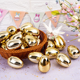 Supernal metallic egg used as Easter party favor and gift holder.