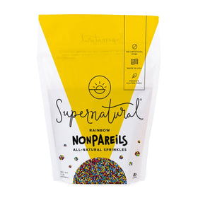 Supernatural Rainbow Nonpareils pour from bag for dye-free color on pastries