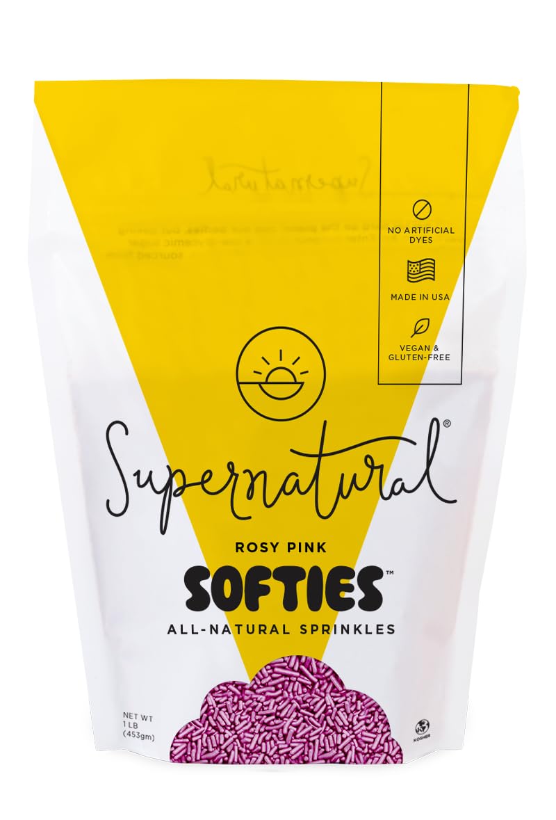 Supernatural Rosy Pink Softies sprinkles on cookies add plant based color