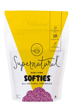 Supernatural Rosy Pink Softies sprinkles on cookies add plant based color