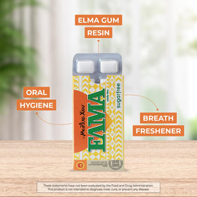 Elma mastic gum menthol twist for a cool, clean mouthfeel.