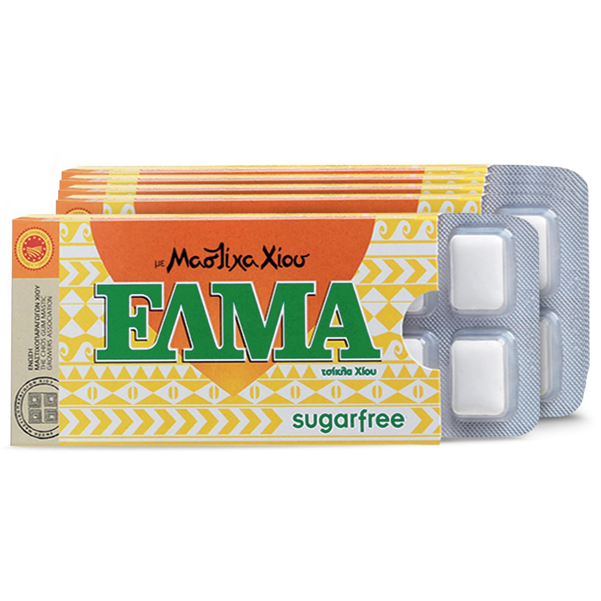 Supersmart Elma mastic gum pack boosts fresh breath after meals.