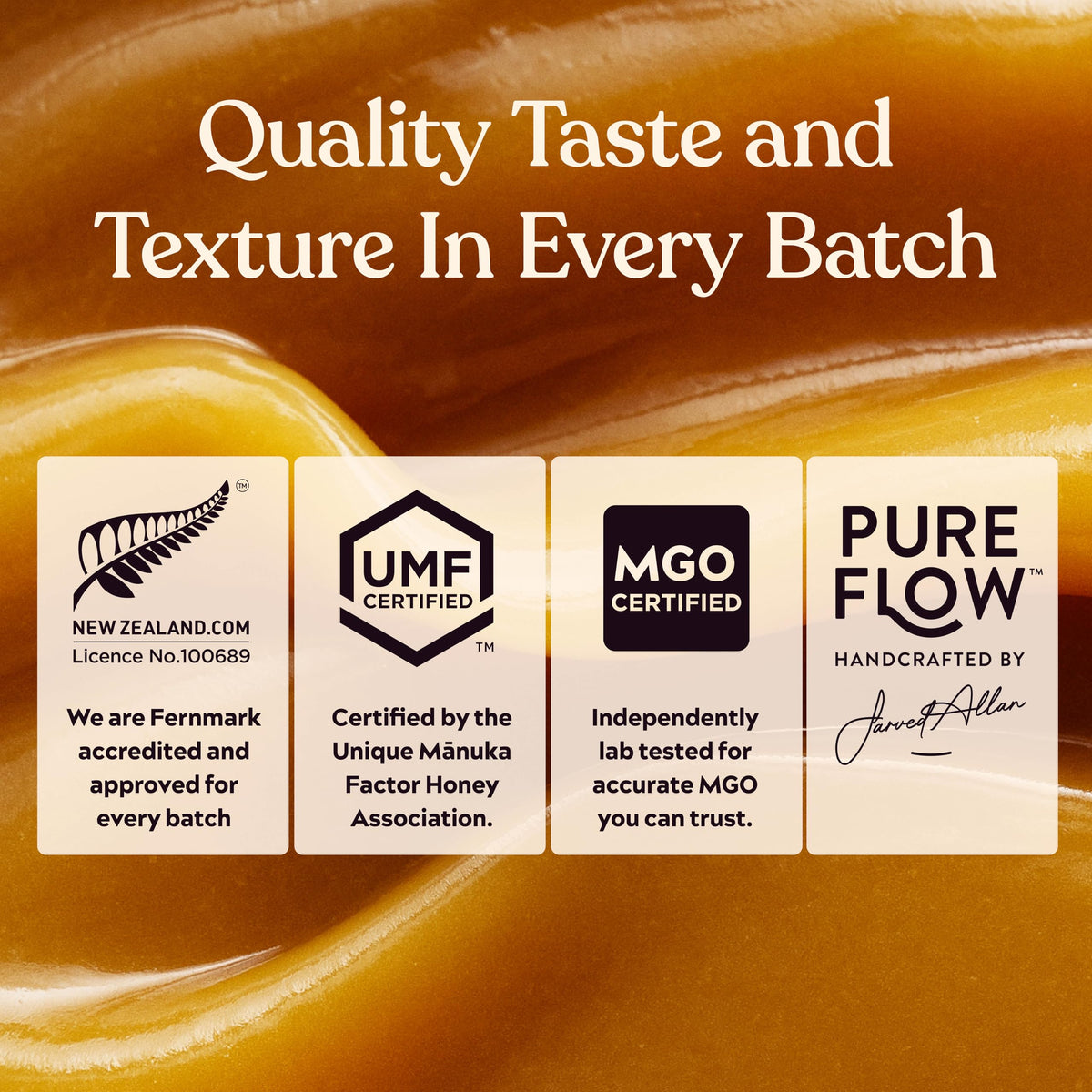 Supreme Honey Award stamps on packaging