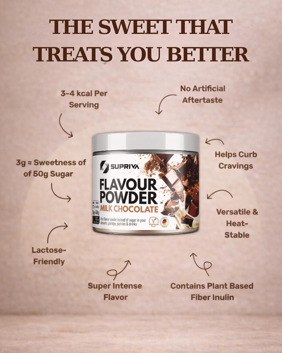 SUPRIVA Flavor Powder Baking Batter boosts flavor in cakes and muffins.