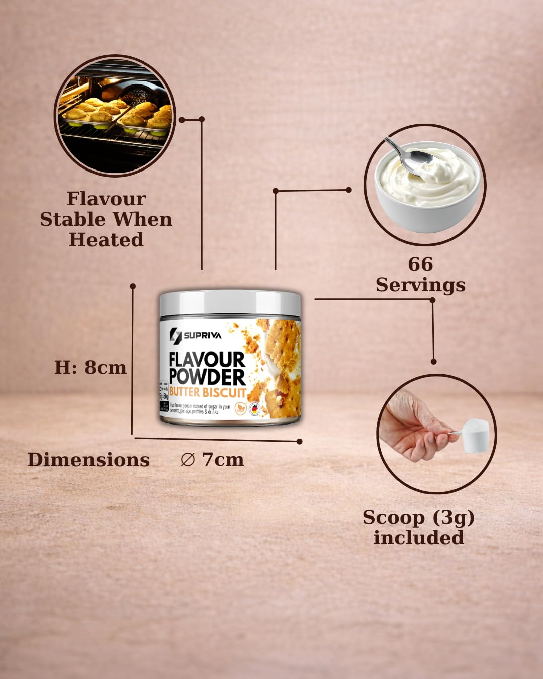 SUPRIVA Flavor Powder with inulin fiber supports fullness and steady snacking.