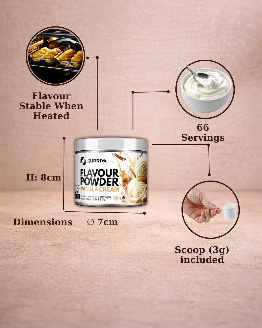 SUPRIVA Vanilla Cream cereal bowl as a flavorful breakfast topper.