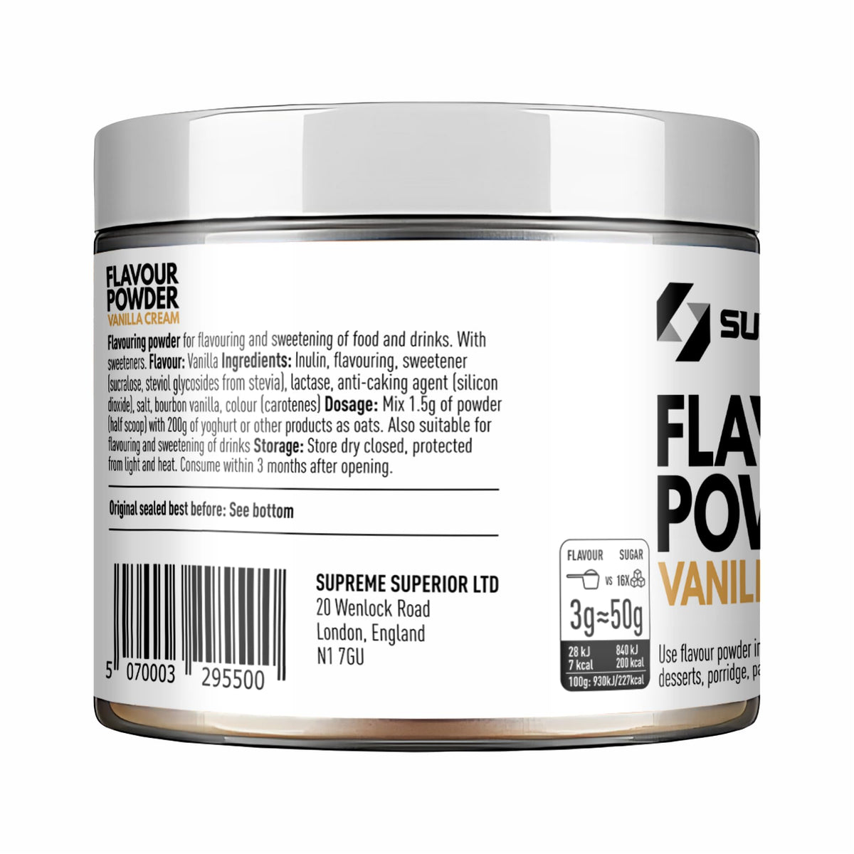 SUPRIVA Vanilla Cream pancake topping highlighting indulgent flavor in baking.