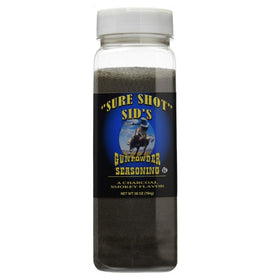 Sure Shot Sid's Gunpowder seasoning 28oz bottle for smoky beef flavor and versatility.