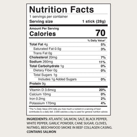 Surfsnax salmon jerky stick protein-rich snack ideal for workouts.