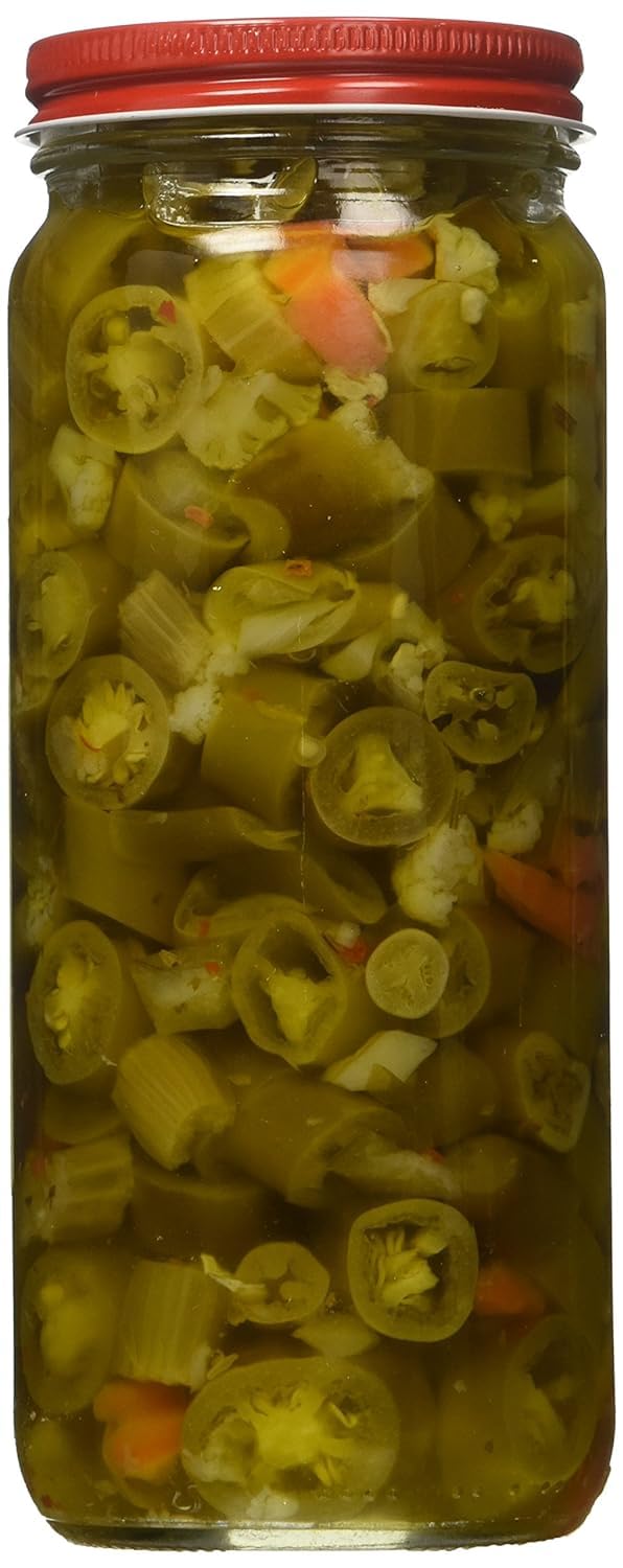 Surgeark Marconi Giardiniera Hot tasting board with colorful vegetables.