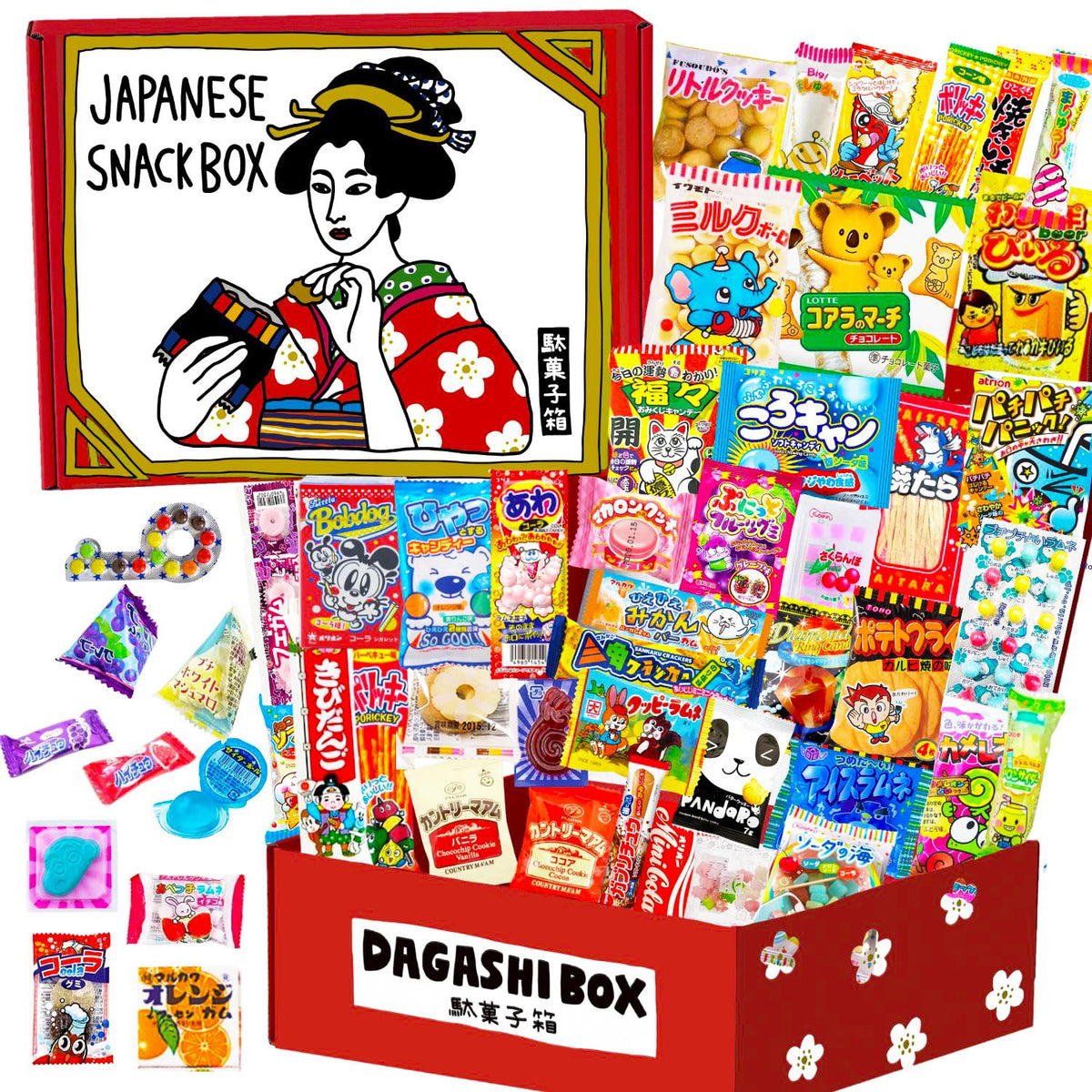 SurpriseBox Japanese Candy Box 50-piece collection offers a varied sweet assortment for gifting.