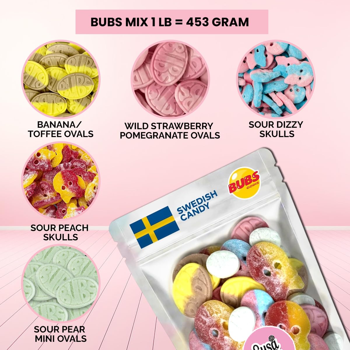 Susa Candy Bubs Swedish Candy Mix skull shapes for playful sharing