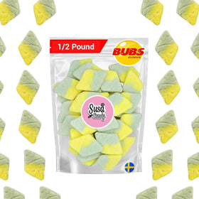 Susa Candy BUBS Sour Tutti Frutti Diamonds packaging, gift-ready Swedish candy