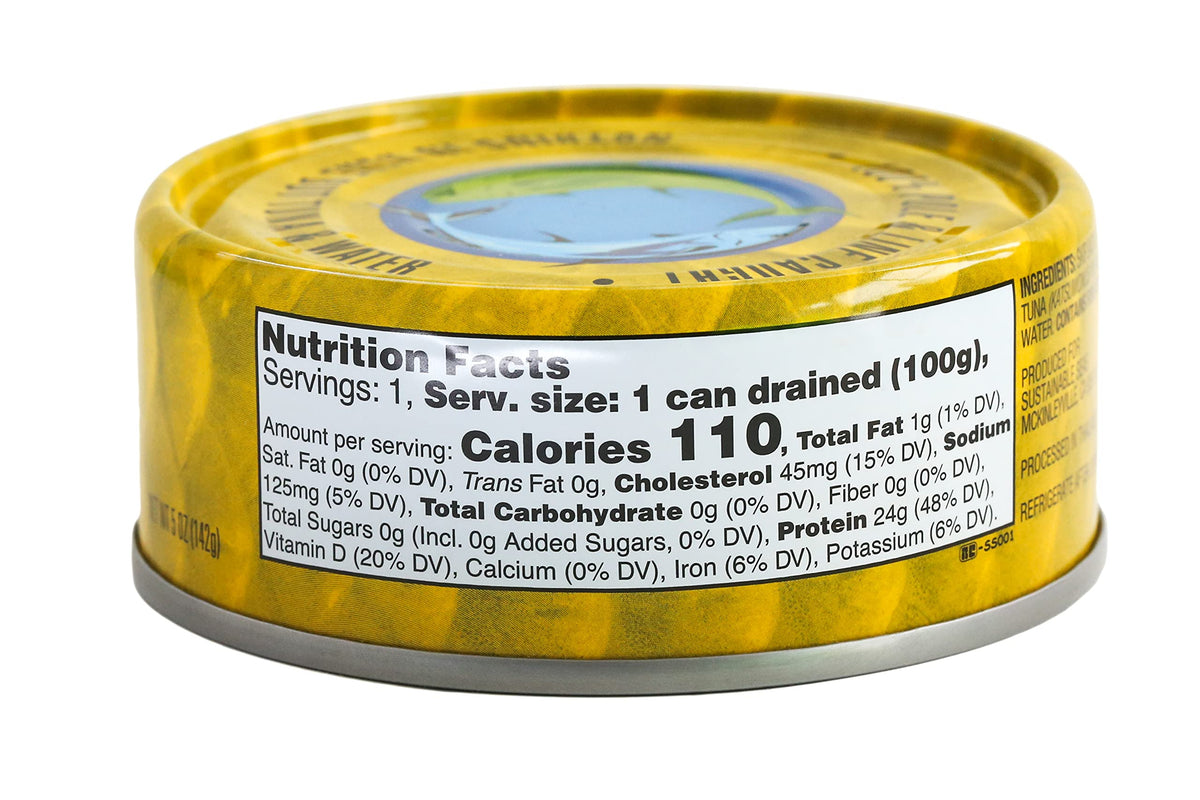 Sustainable Seas tuna can label with eco-certifications and sustainable sourcing
