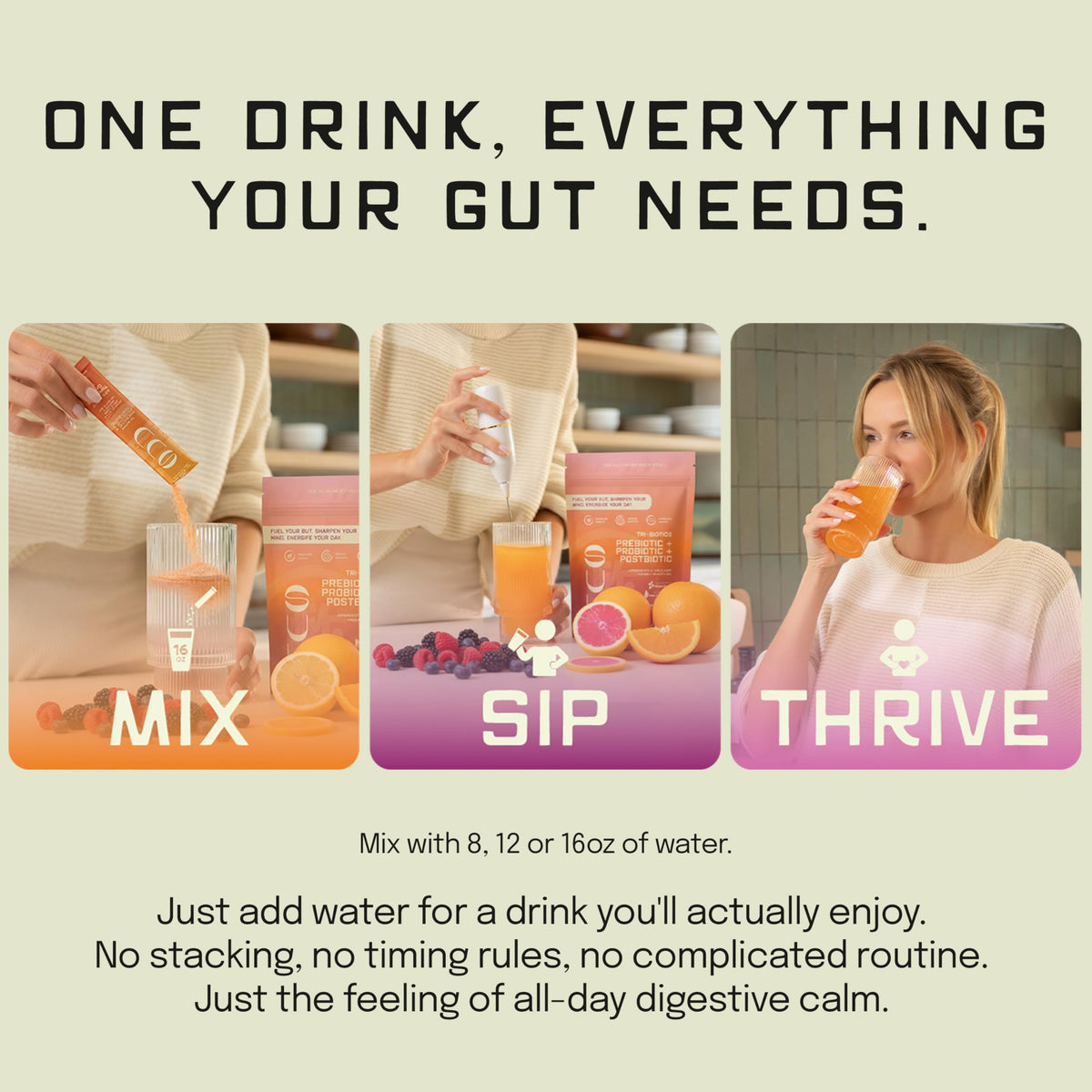 SUU Tribiotics blend with ACV ingredients for balanced flavor.
