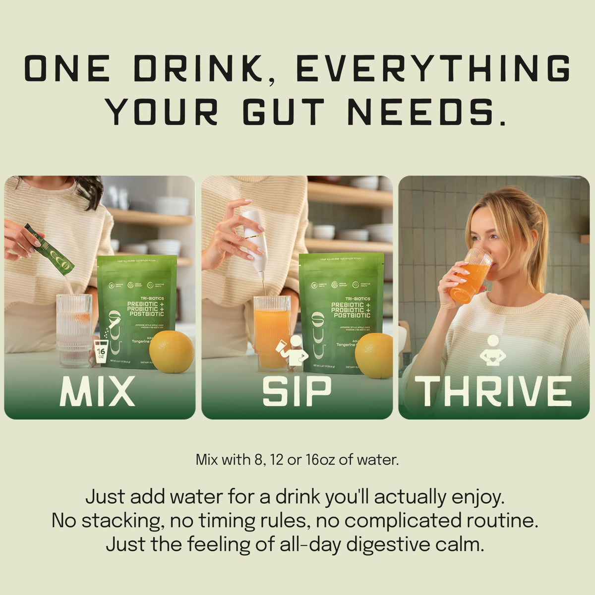 SUU Tribiotics packaging and label emphasize clean ingredients and daily probiotic blend